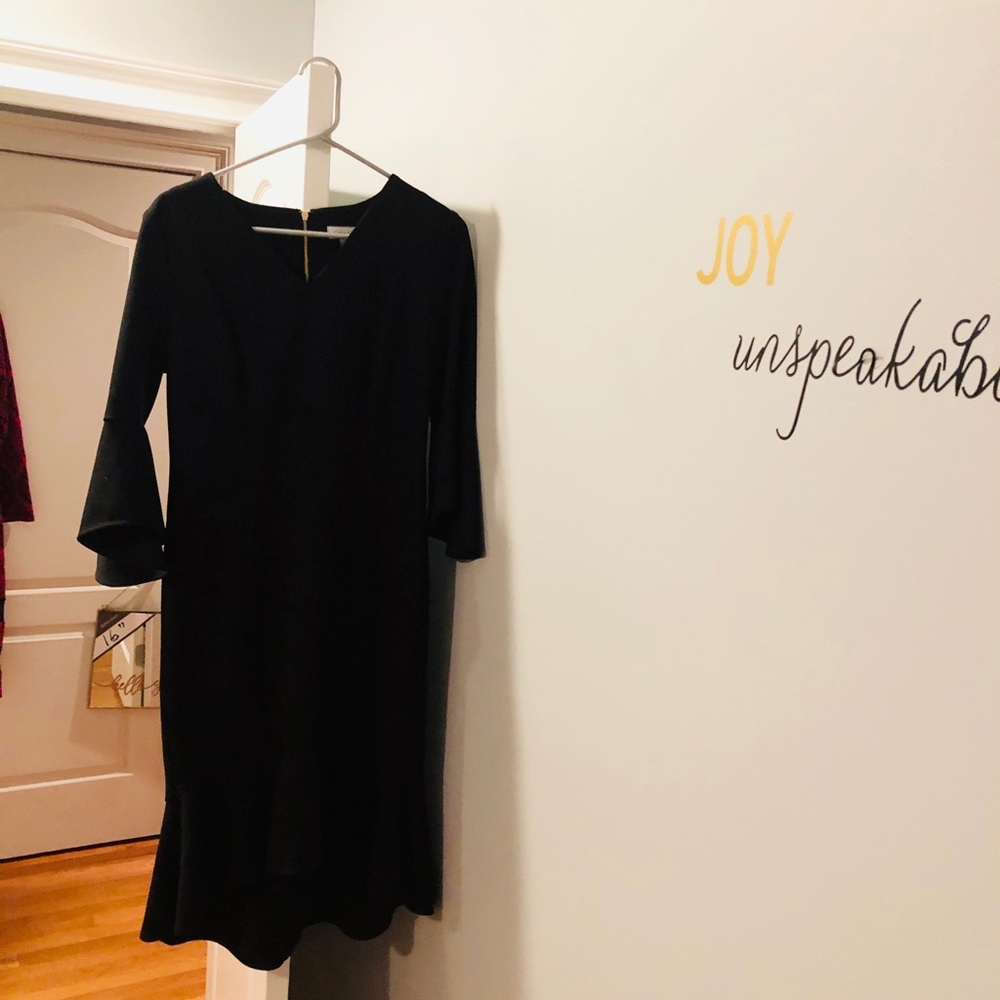 Black Calvin Klein Bell sleeve dress